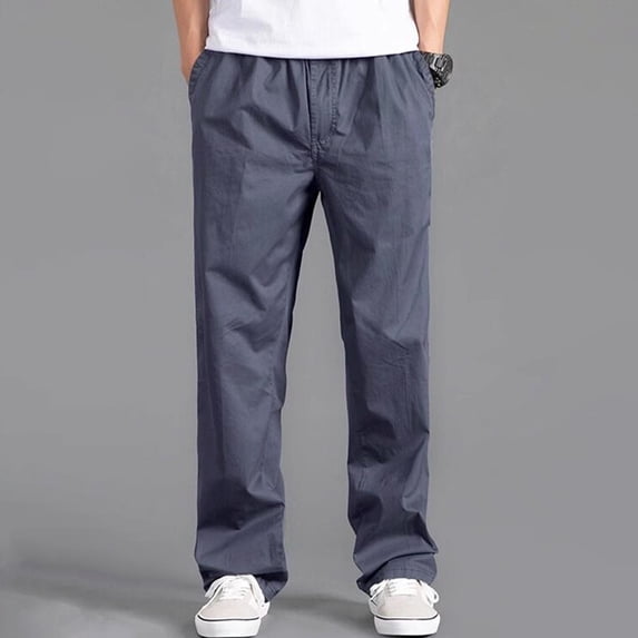 Dxzfnsa Men's Casual Cargo Sweatpants Waist Drawstring Joggers Hiking Tactical Pants for Men with Pockets Mens Sweatpants(Dark Gray-L)