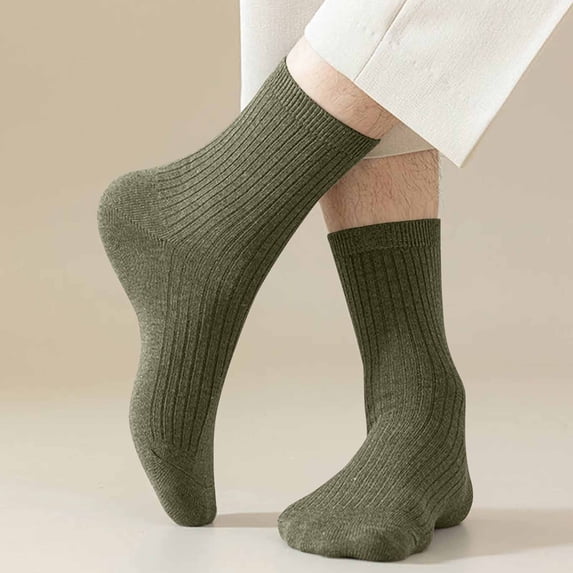 Dxzfnsa Men's Cotton Crew Socks Non-Binding Breathable Full Cushioned Athletic Boot Socks for Work Hiking