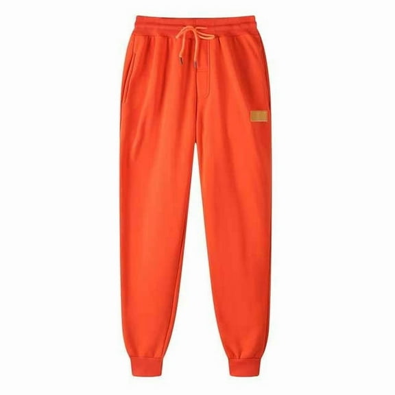 Dxzfnsa Men's Cotton Linen Harem Pants Drawstring Casual Cropped Trousers Lightweight Loose Beach Yoga Pants with Pockets linen pants(Orange,S)