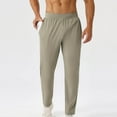 thumbnail image 1 of Dxzfnsa Men's Cotton Linen Pants Casual Harem Pants Elastic Waist Beach Boho Yoga Trousers sweatpants(Khaki,S), 1 of 9