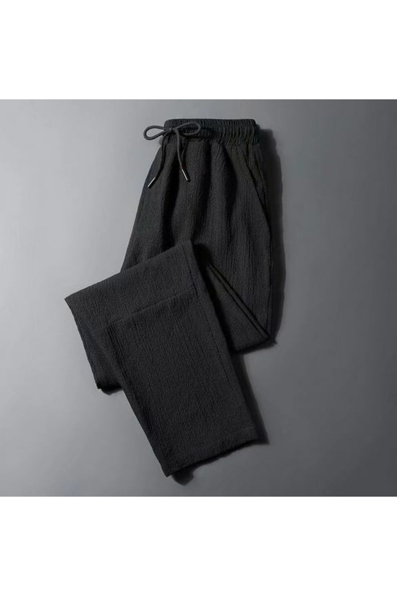 Men's Cotton Yoga Sweatpants Athletic Lounge Pants Open Bottom Casual Jersey Pants for Men with Pockets Mens Pants,Black-XL