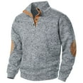 thumbnail image 1 of Dxzfnsa Men's Fall Hoodless Sweatshirt Casual Standing Collar Long Sleeve Jackets Knit Color Blocking Button Sweatshirts Slim Lightweight Pullover Sweatshirts, 1 of 4