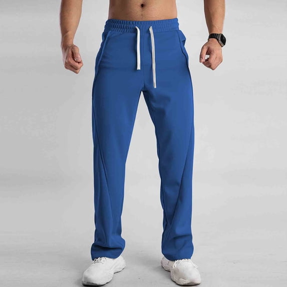 Dxzfnsa Men's Lightweight Hiking Travel Pants Breathable Athletic Fishing Active Joggers Zipper Pockets mens (Blue,3XL)