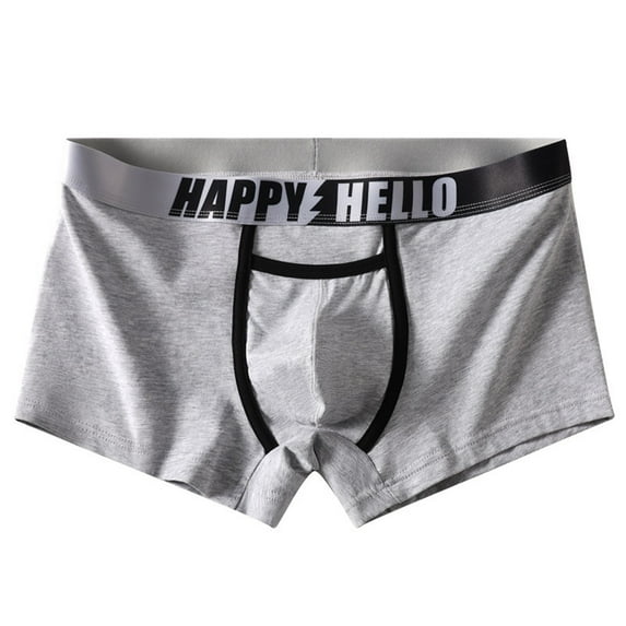 Dxzfnsa Men's Long Leg Boxer Briefs Cotton Underwear Athletic, Breathable, Fly, Sports, Moisture Wicking Boxer Briefs for Men,Gray-S