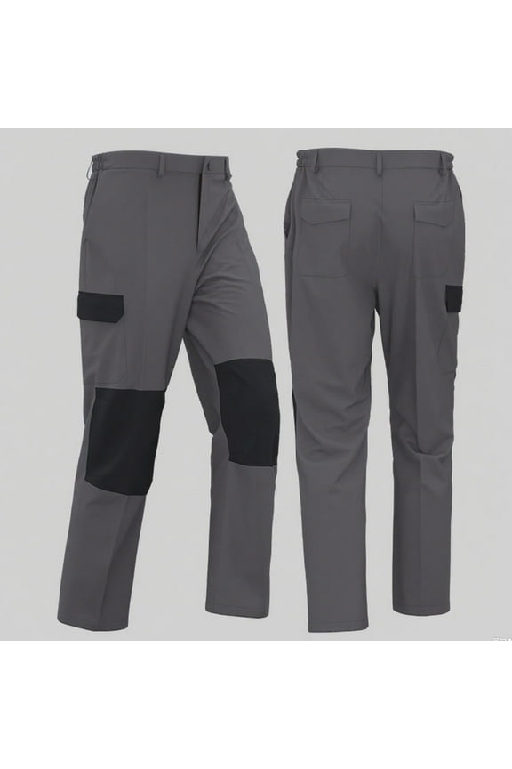 Men's Long Sleeve Coverall, Stain & Wrinkle Resistant Mens Work Coverall with Multi Pockets Cargo Pants for Men(Dark Gray-M)