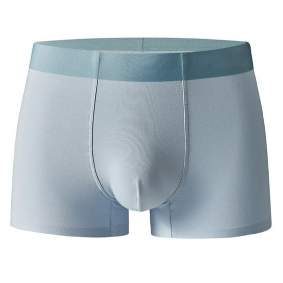 Dxzfnsa Men's Mid Length Boxer Briefs - Inseam Breathable and Supportive Men's Underwear with Moisture-Wicking Fabric Men's Boxer Briefs,Light Blue-2XL