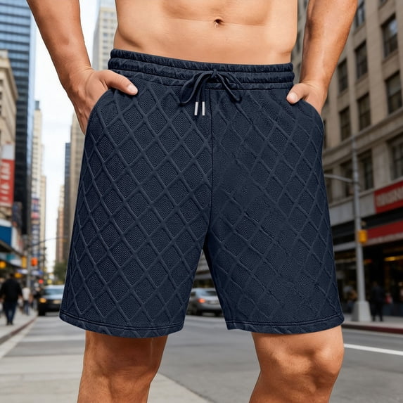 Dxzfnsa Men's Oversize Shorts Summer Drawstring Elastic Waist Jogger Shorts Mens Casual Solid Color Texture Shorts Beach Sweat Shorts with Pockets