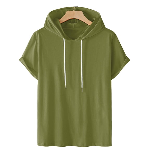 Dxzfnsa Men's Short Sleeve T-Shirts Mens Lightweight Athletic Short Sleeve Hoodies Solid Color Shirts