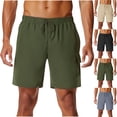 thumbnail image 1 of Dxzfnsa Men's Shorts Casual Stretch Solid Short Elastic Waist Drawstring Lightweight Textured Summer Shorts Work Pants for Men S-3XL, 1 of 7