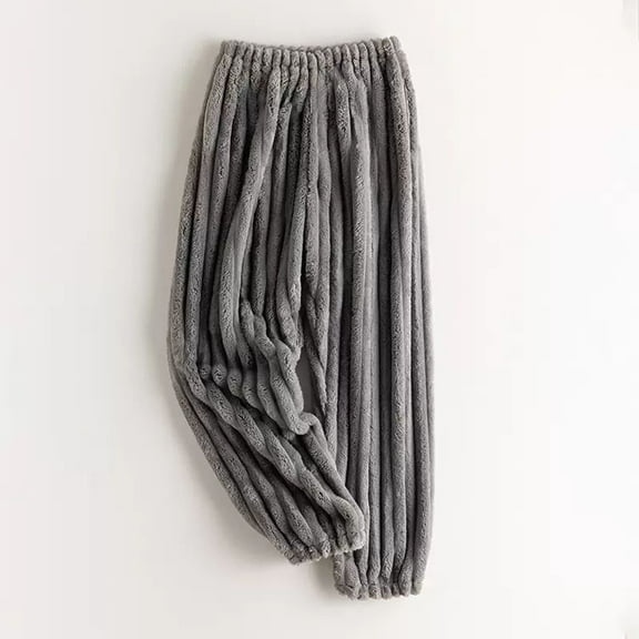 Dxzfnsa Men's Soft Fleece Pajama Pants Mens Cozy Plush Solid Color Lounge Pants with Pockets Loose Thickened Elasitc Waist Sleepwear