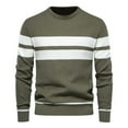 thumbnail image 1 of Dxzfnsa Men's Striped Pullover Sweaters Man Fashion Long Sleeve Round Neck Sweaters Casual Colorblock Pullovers Loose Comfortable Knitwear, 1 of 4