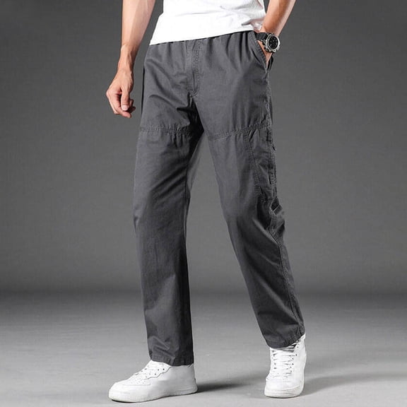 Dxzfnsa Men's Tactical Pants Military Work Pants for Men Ripstop Pockets Construction Trousers (No Belt)Mens Pants,Dark Gray-4XL
