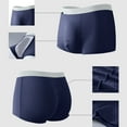 thumbnail image 1 of Dxzfnsa Men's Ultra ComfortSoft Underwear, Moisture Wicking & Breathable No Ride Up Boxer Briefs with Fly Boxers for Men,Dark Blue-L, 1 of 7