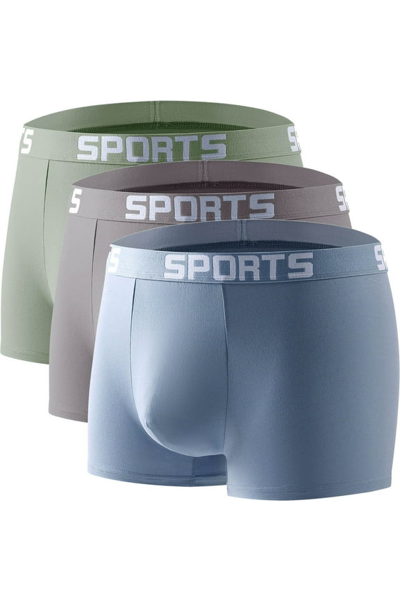 Men's Underwear Breathable Boxer Briefs with Fly Moisture-Wicking Lightweight Underwear 3-Pack Boxers for Men L-5XL