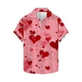 thumbnail image 1 of Dxzfnsa Men's Valentines Shirts Hearts Hawaiian Shirt for Men Loose-fit Short Sleeve Button Down Blouses Beach Casual Holiday Shirts, 1 of 5