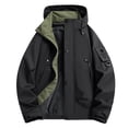 thumbnail image 1 of Dxzfnsa Men's Waterproof Jackets Men Casual Solid Color Long Sleeved Hoodies Lightweight Zipper Up Pockets Sweatshirt Coats Oversize Outdoor Work Jackets, 1 of 7