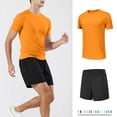 thumbnail image 1 of Dxzfnsa Men's Workout Sets Mens Athletic Round Neck Short Sleeve Shirts Elastic Waist Shorts Sets Summer Running Gym Solid Color Tracksuits, 1 of 6