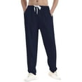 thumbnail image 1 of Dxzfnsa Mens Athletic Sweatpants with Zipper Pockets,Track Pants Joggers for Men,Workout Casual Hiking Jogging Pants Men Sweatpants,Navy-M, 1 of 4