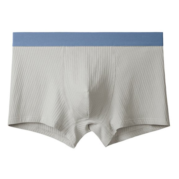 Dxzfnsa Mens Boxer Briefs - Classic Mens Underwear Boxer Briefs with Functional Fly - Soft Cotton Boxers for Men Men's Underwear,Gray-L
