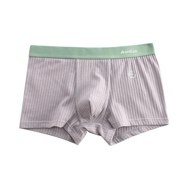 Dxzfnsa Mens Boxer Shorts - Woven Cotton Boxers for Men with Functional Fly - Lightweight Mens Underwear Boxers Men's Underwear,Gray-M