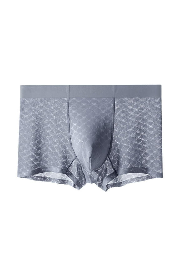 Mens Boxers Premium 100% Cotton Soft Loose Pajama Plaid Sleep Shorts Male Short Leg Funny Boxers Small Medium Large Cotton Underwear,Gray-XL