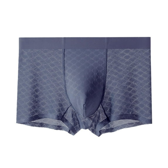 Dxzfnsa Mens Boxers Premium 100% Cotton Soft Loose Pajama Plaid Sleep Shorts Male Short Leg Funny Boxers Small Medium Large Mens Boxer Briefs,Dark Blue-2XL