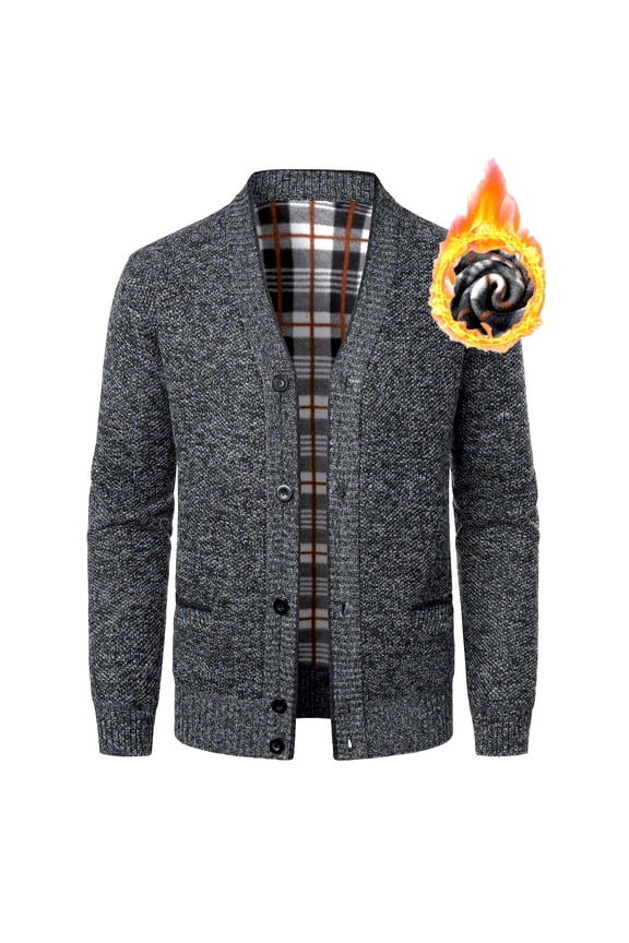 Mens Cardigan Sweaters Long Sleeve V-Neck Solid Color Knitted Sweaters Mens Fashion Elasticity Comfy Coats Fall Winter Sweater Coats