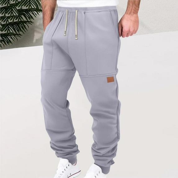 Dxzfnsa Mens Casual Comfy Pants Men Fashion Solid Color Joggers Sports Pants Drawstring Elastic Waist Sweatpants with Pockets Fall Athletic Outdoor Long Pants