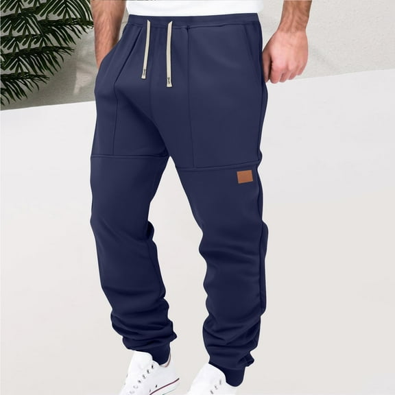Dxzfnsa Mens Casual Comfy Pants Men Fashion Solid Color Joggers Sports Pants Drawstring Elastic Waist Sweatpants with Pockets Fall Athletic Outdoor Long Pants