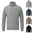 thumbnail image 1 of Dxzfnsa Mens Casual Sweater Mock Turtleneck T-Shirts Long Sleeve Thermal Stretchy Pullover Basic Lightweight Undershirt Sweater Tops M-3XL, 1 of 9