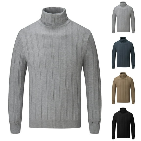 Dxzfnsa Mens Casual Sweater Mock Turtleneck T-Shirts Long Sleeve Thermal Stretchy Pullover Basic Lightweight Undershirt Sweater Tops M-3XL