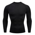 thumbnail image 1 of Dxzfnsa Mens Compression Shirts Men Long Sleeve Quick Dry Athletic Workout Gym T-Shirts Breathable Solid Color Sport Undershirt Base Layer, 1 of 4