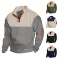 thumbnail image 1 of Dxzfnsa Mens Cotton Long Sleeve T-Shirts Graphic Casual Stylish Crew Neck Tee Shirts for Men Outdoors Men's Color Blocked Long Sleeved Stand Up Collar Buttoned Pullover Hoodie, 1 of 7