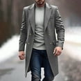 thumbnail image 1 of Dxzfnsa Mens Double Breasted Trench Coats Mens Fashion Warm Solid Color Lapel Casual Loose Fit Long Windbreaker Overcoat with Pockets, 1 of 5