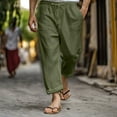 thumbnail image 1 of Dxzfnsa Mens Fleece Cargo Sweatpants Heavyweight Elastic Waist Pants with Pockets Baggy Drawstring Jogger Pants Mens Work Pants,Army Green-M, 1 of 6