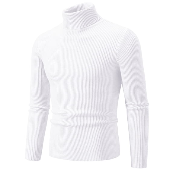 Dxzfnsa Mens Stripes Turtleneck Sweaters Mens Solid Color Long Sleeve Knitted Sweaters Casual Slim Fit Fall Winter Warm Pullover Sweaters