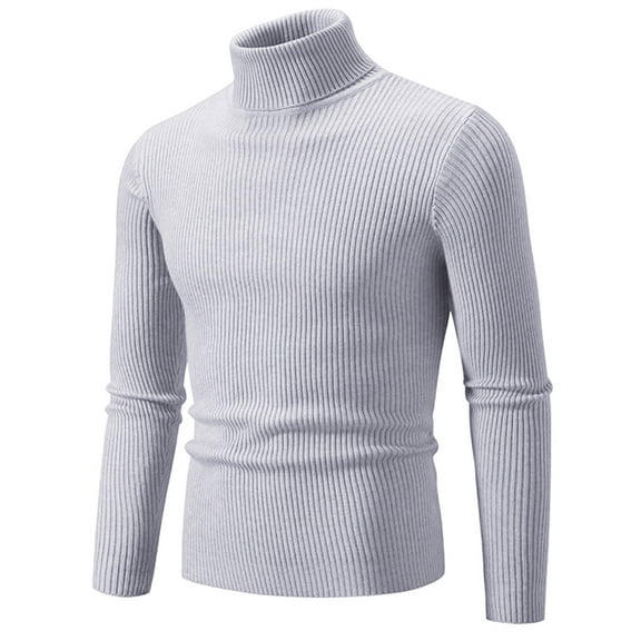 Dxzfnsa Mens Stripes Turtleneck Sweaters Mens Solid Color Long Sleeve Knitted Sweaters Casual Slim Fit Fall Winter Warm Pullover Sweaters