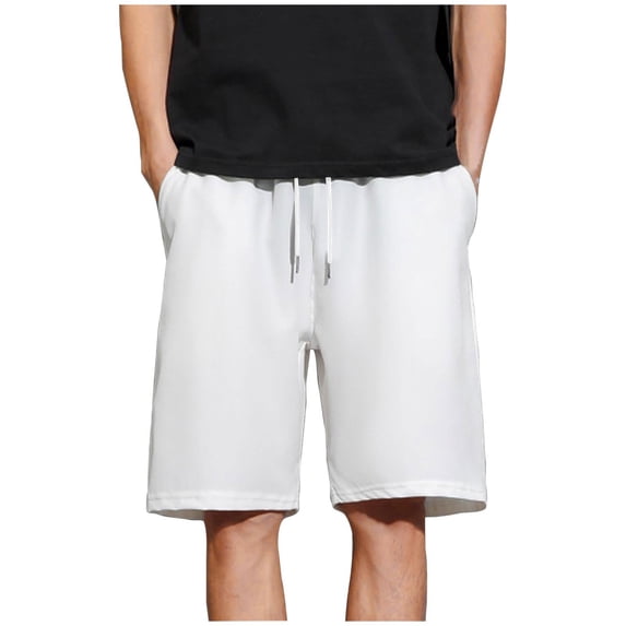 Dxzfnsa Mens Sweat Shorts Above Knee Workout Gym Shorts Lounge Shorts with Zipper Pockets Men's Sweatpants S-2XL