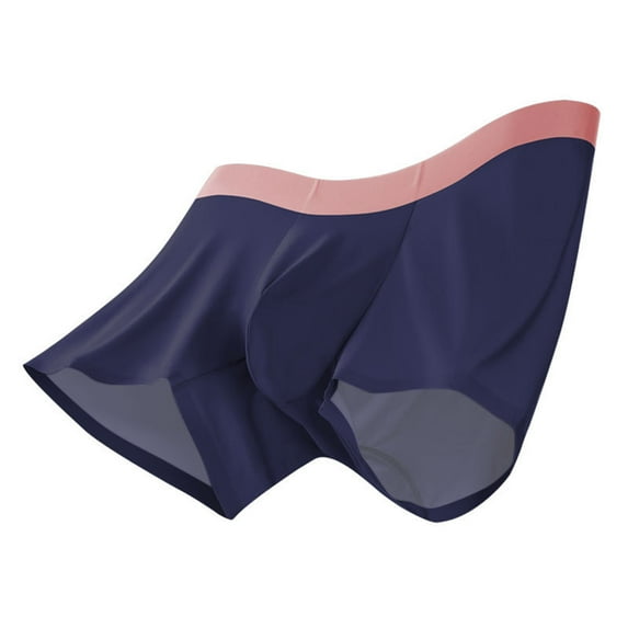 Dxzfnsa Mens Underwear Boxers Briefs Cotton Stretchy Underwear Pack Compression Boxer with Pouch Breathable Brief for Men Men's Boxer Briefs,Dark Blue-2XL