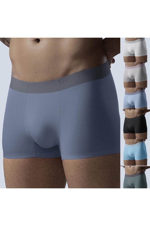 Mens Underwear Cotton Boxer Briefs Comfy Breathable 6" Underwear Tagless Wide Waistband Boxer Briefs Bamboo Cool Underwear for Men L-4XL