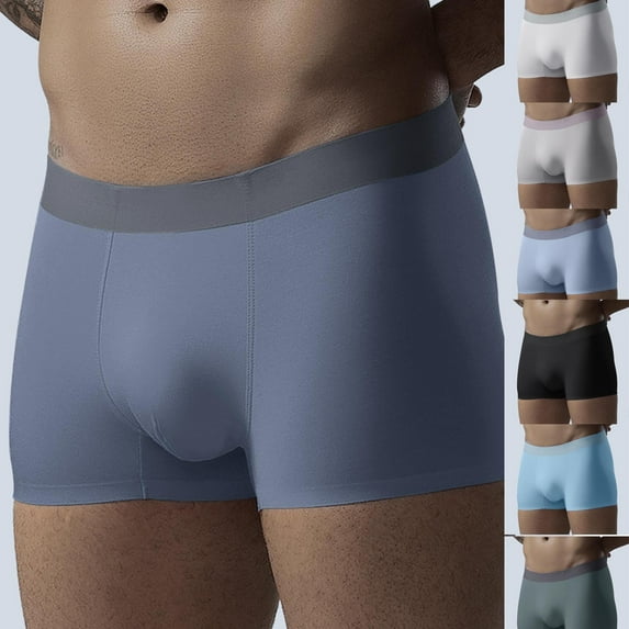 Dxzfnsa Mens Underwear Cotton Boxer Briefs Comfy Breathable 6" Underwear Tagless Wide Waistband Boxer Briefs Bamboo Underwear Men L-4XL