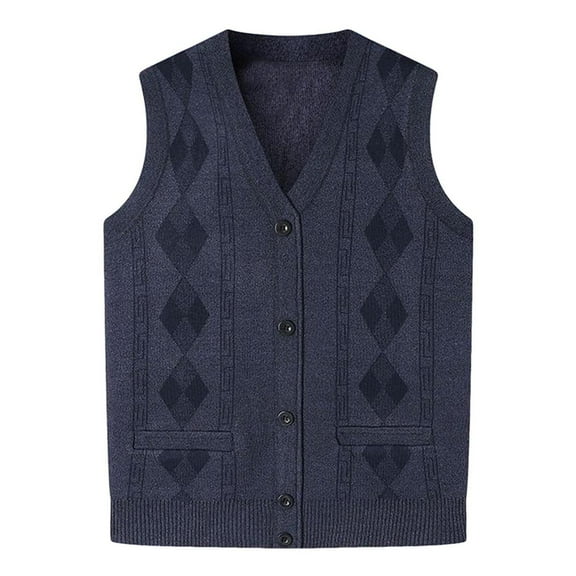 Dxzfnsa Mens V Neck Sweater Vest Casual Cable Knitted Pullover Knitwear Slim Fit Sleeveless Sweaters L-3XL