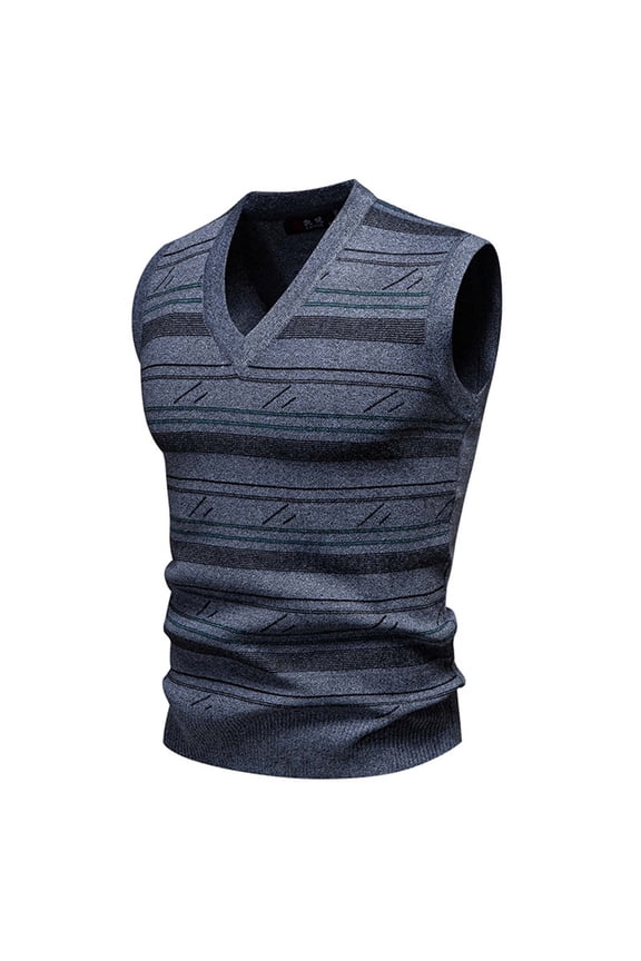 Mens V Neck Sweater Vest Casual Cable Knitted Pullover Knitwear Slim Fit Sleeveless Sweaters Preppy College Style Cable Knit Vest for Men L-2XL