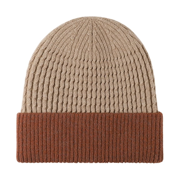 Dxzfnsa Mens Wool Blend Winter Hat Double-Layer Warm Knit Pre-Curve Visor Beanie Brimmed Beanies Hat for Men Women Gift for Men & Women