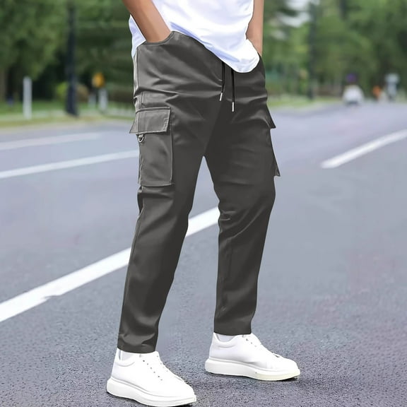 Dxzfnsa Mens Work Pants Ripstop Tactical Pants for Men Lightweight Hiking Pants Men Water Resistant Cargo Pants Military Mens Work Pants(Gray-2XL)