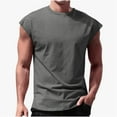 thumbnail image 1 of Dxzfnsa Mens Workout Gym Tank Tops Summer Men's Casual Solid Color Sleeveless Cut Off Muscle Shirts Loose Fit Comfortable Round Neck Running Beach Tees, 1 of 5