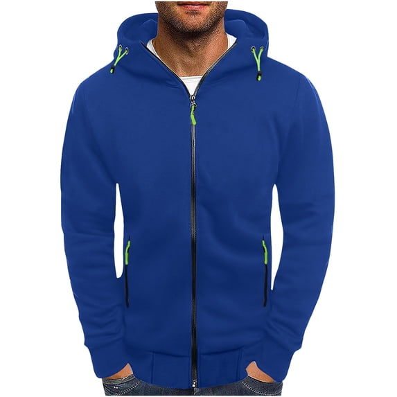 Dxzfnsa Mens Zip Up Hoodies Hooded Cardigans for Men Lightweight Casual Long Sleeve Solid Hooded Sweatshirt Outwear with Pockets