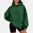 thumbnail image 1 of Dxzfnsa Oversized Hoodies for Women Ladies' Casual Fashion Solid Color Hooded Sweatshirts Comfortable Long-sleeved Pullovers Drop Shoulder Hoodies with Muti Pockets, 1 of 6