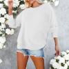 Dxzfnsa Oversized Sweatshirts for Women Womens Round Neck Long Sleeve Tops Casual Solid Color Loose Pullover Shirts Fashion Split Hem Sweatshirts
