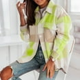 thumbnail image 1 of Dxzfnsa Oversized Womens Flannel Plaid Soft Flannel Button Down Shirt Roll Up Long Sleeve Flannel Plaid Shirt Blouses Women Button Down Shirts for Women,Yellow-XL, 1 of 5